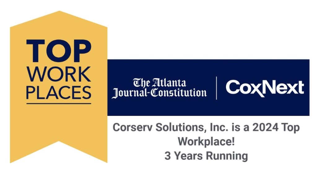 CorServ Ranked a Top Place to work by AJC