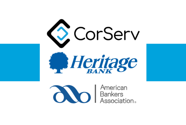 Commercial Cards Podcast. CorServ, Heritage Bank, and American Bankers Association logos