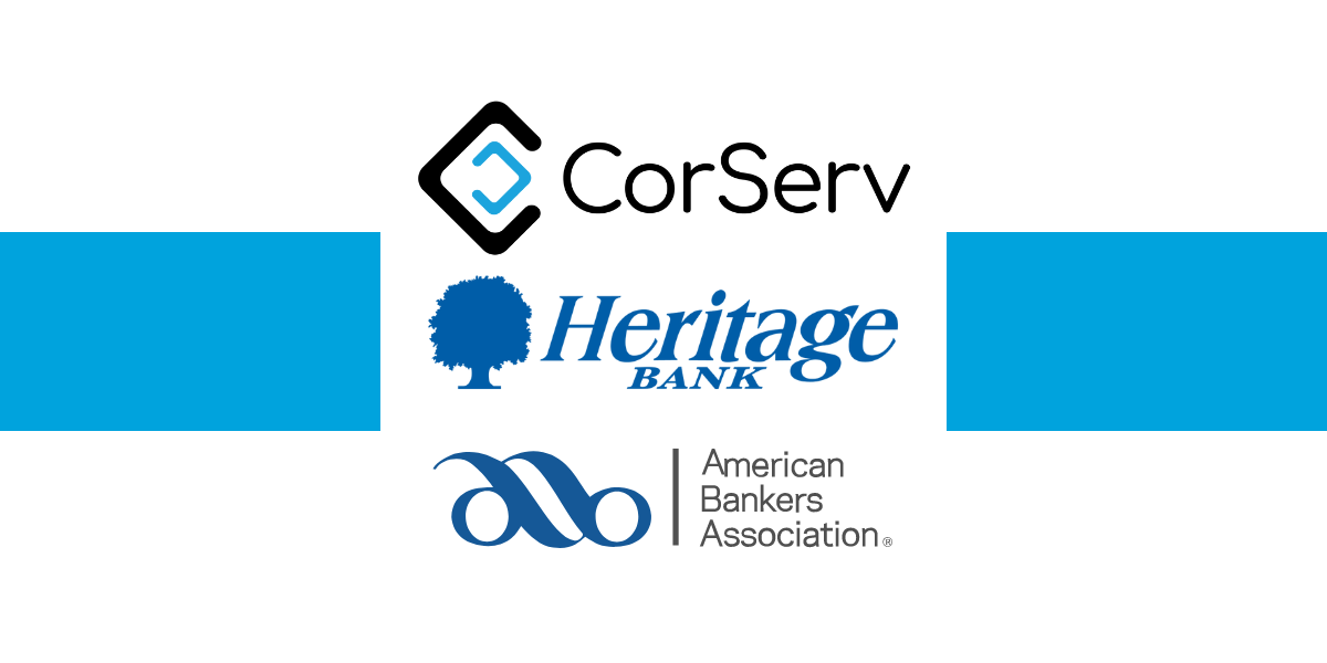 Commercial Cards Podcast. CorServ, Heritage Bank, and American Bankers Association logos